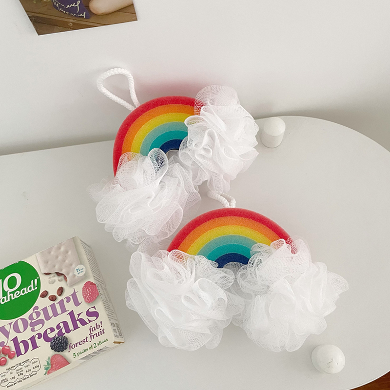 ليفة استحمام ناعمة على شكل مجسم قوس قزح