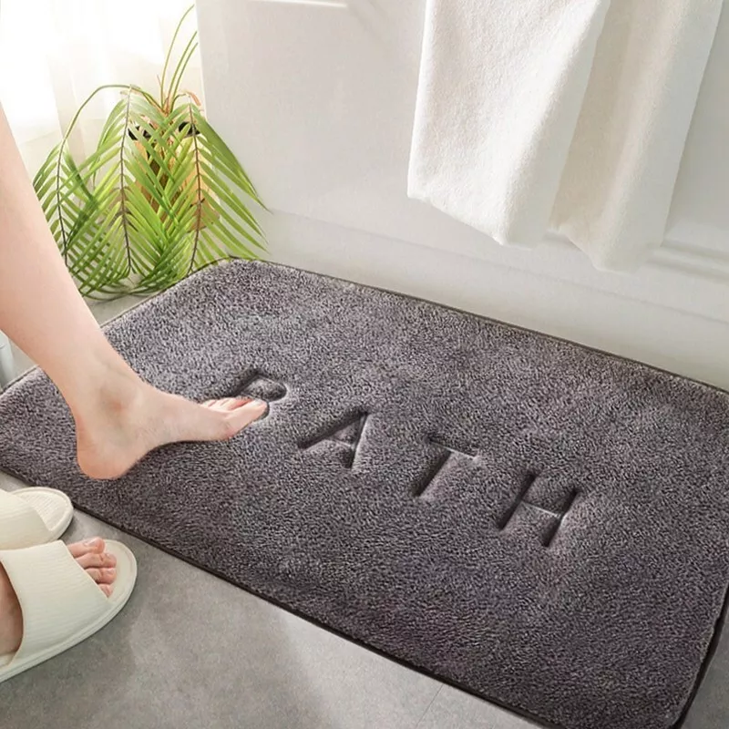 دواسة حمام وبانيو من القطيفة الناعمة محفورة بكلمة مانعة للانزلاق