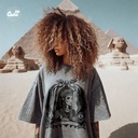 Cleopatra تيشيرت اوفر سايز قطن باللون الرمادي للنساء