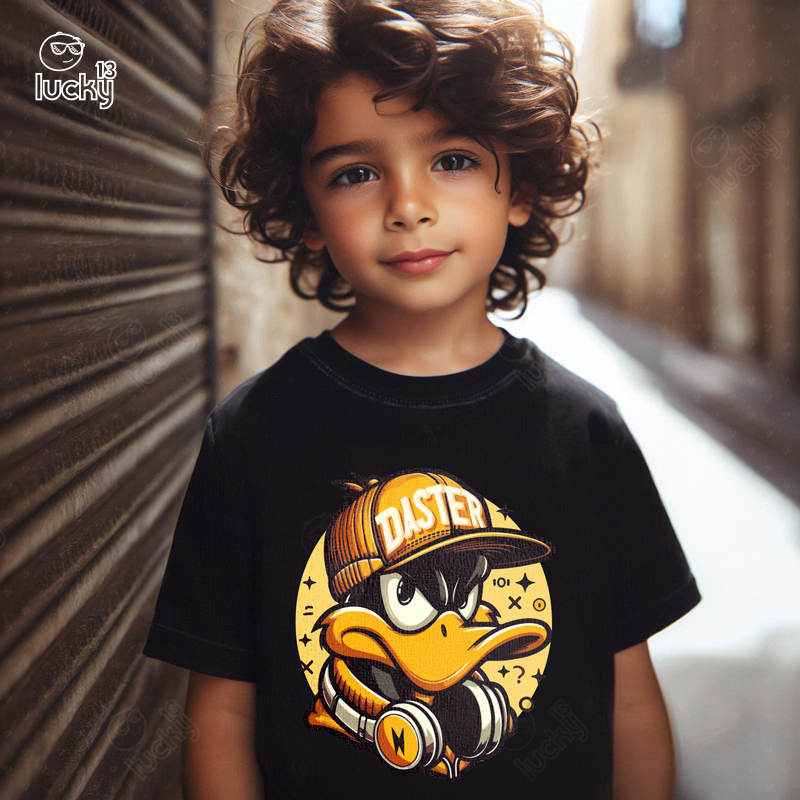 Daster  تيشيرت اطفال قطن باللون الاسود