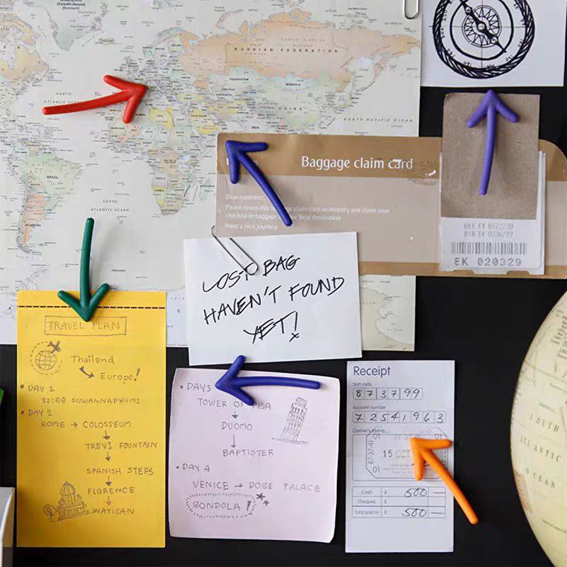 طقم مغناطيس ثلاجة شكل أسهم  6 قطع بالوان مختلفة