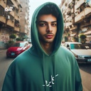 هودي &quot;كايرو&quot; اوفر سايز قطن للرجال باللون الاخضر