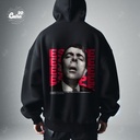 Mr. Bean هودي اوفر سايز قطن باللون الأسود