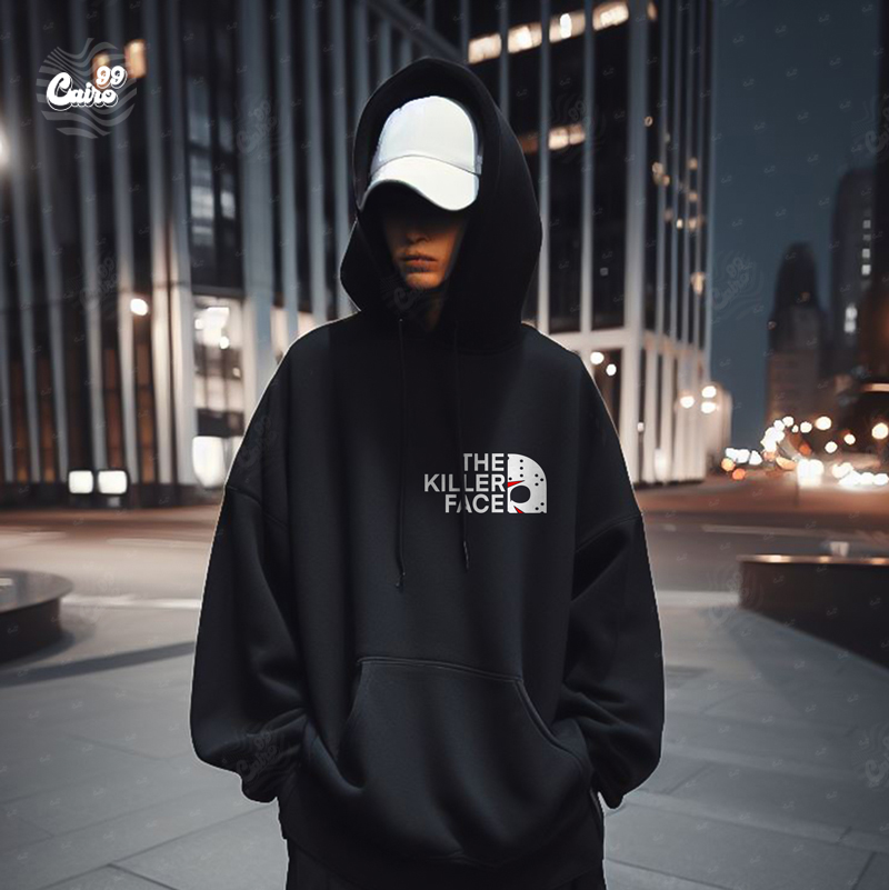 The Killer Face هودي اوفر سايز قطن باللون الأسود