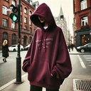 When Nothing Goes Right Go Left  هودي اوفر سايز قطن للنساء باللون النبيتي