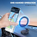 حامل موبايل مغناطيسي معدني قابل للطي والدوران 360 درجة لتابلوه السيارة