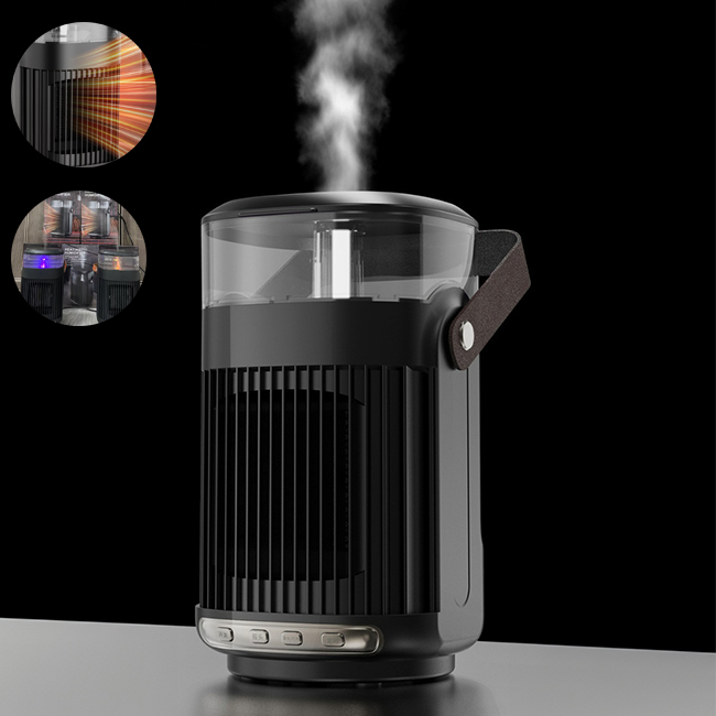 دفاية مكتب كهربائية دوارة 90 درجة مع مرطب جو بالبخار - 800 واط