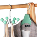 شماعة دوارة 360 درجة ب 6 هوك خشب  لتعليق الملابس والشنط  لتوفير مساحة داخل الدواليب