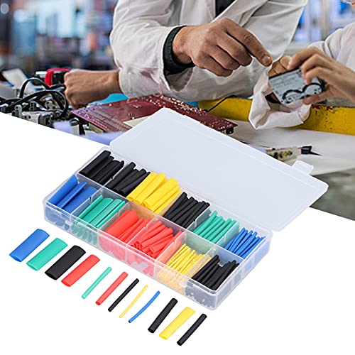 علبة شرنك حراري 280 قطعة بمقاسات مختلفة لعزل الأسلاك والكابلات والحفاظ عليها من القطع