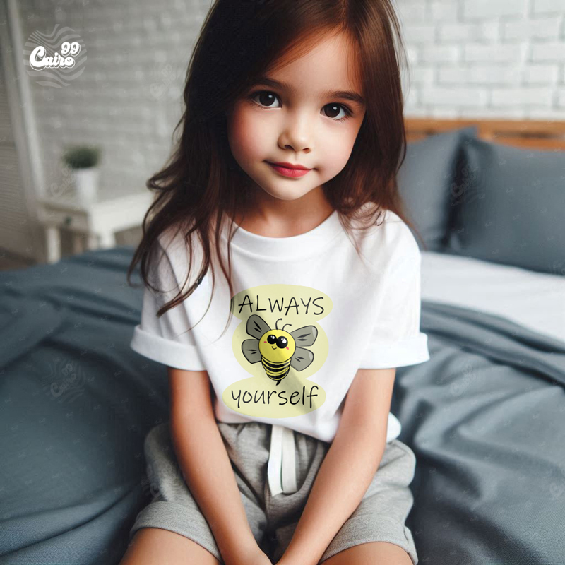 Always Be Yourselfتيشيرت اطفال قطن باللون الابيض