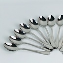 طقم معالق شاي استانلس ستيل تركي 12 قطعة باللون الفضي