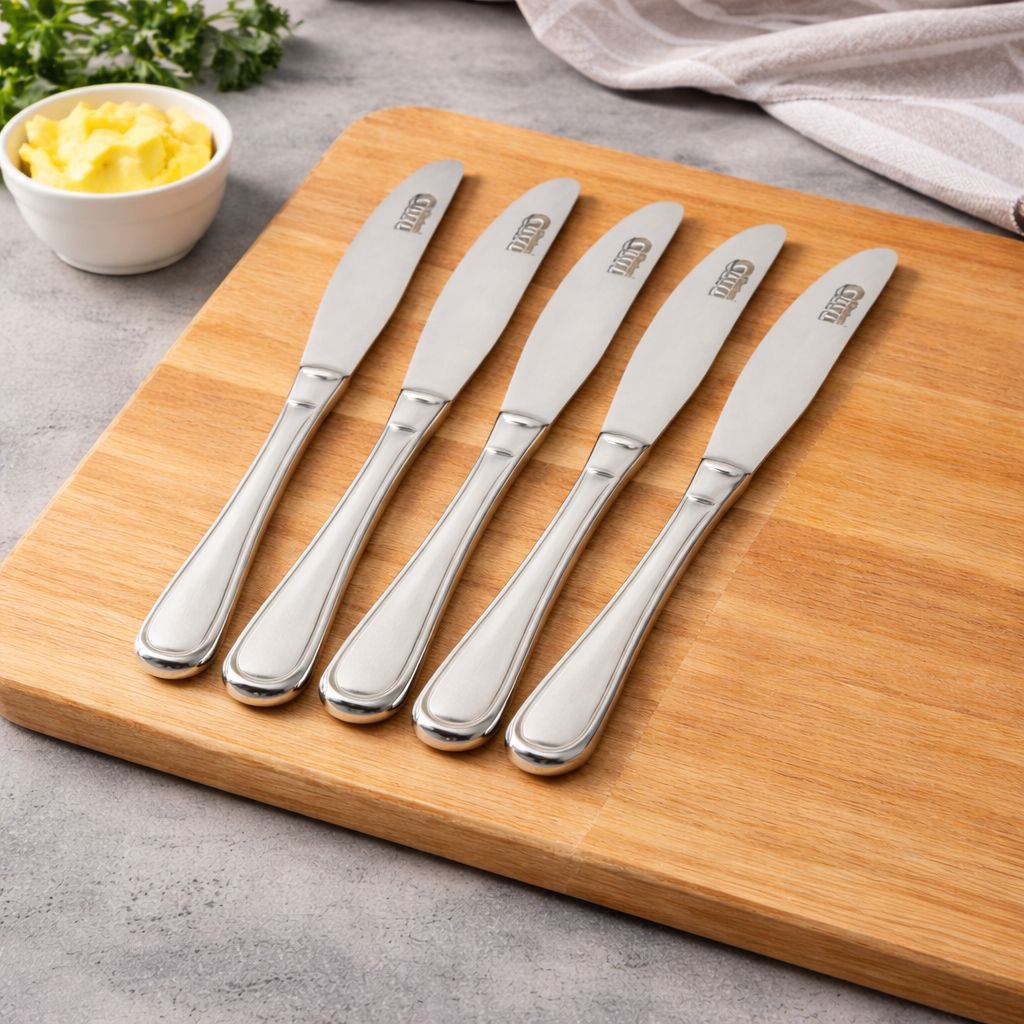طقم سكاكين عشاء 12 قطعة استانلس ستيل تركي باللون الفضي