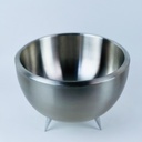 بولة استانليس ستيل عميقة للسلطة ب 3 أرجل مقاس 25 سم