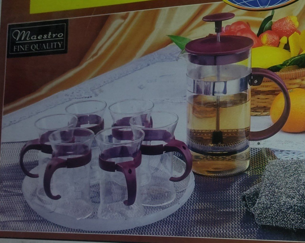 طقم كوفى بريس + 6 كوبايات لشرب القهوة والشاي