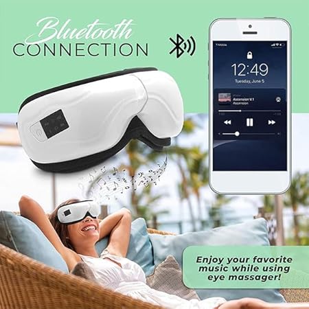 جهاز مساج العين مع ضغط حراري واهتزاز و بلوتوث قابل لاعادة الشحن بيو اس بي