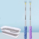 مساحة تنظيف دوارة بعصا استانليس للتنظيف والتلميع