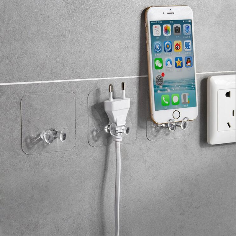 عرض 10  حامل فيشة ذاتي اللصق متعدد الأستخدام لأدوات