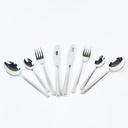 طقم معالق وشوك وسكاكين استانلس ستيل  24 قطعة باللون الفضي