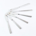 طقم سكاكين عشاء استانلس ستيل تركي باللون الفضي بمقبض مزخرف 12 قطعة