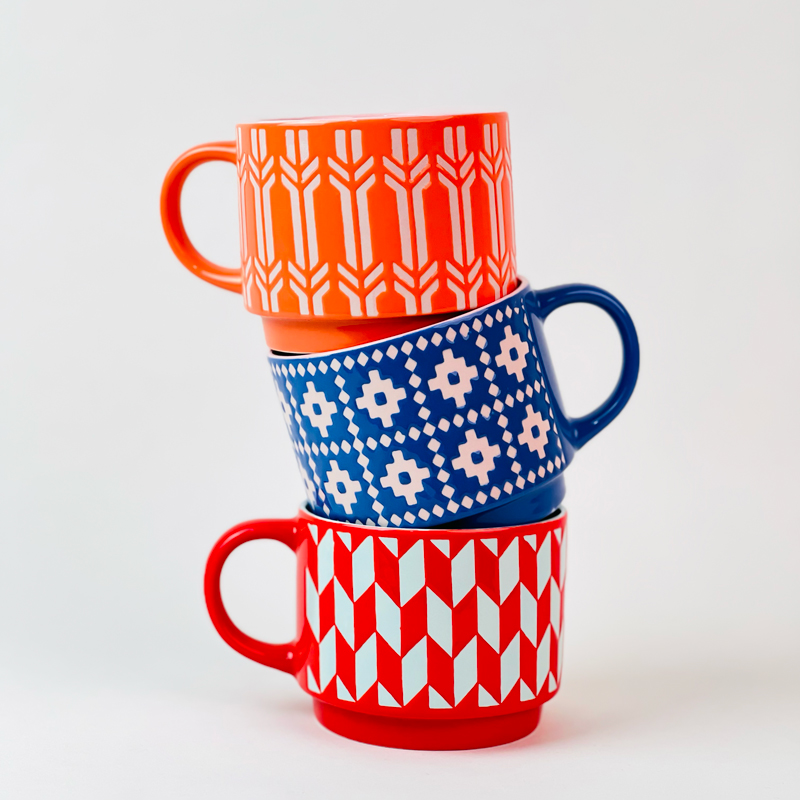 مج بورسلين مزخرف بتصميم مميز للمشروبات الساخنة و النسكافيه 350 ملي