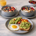 طقم عشاء بورسلين 16 قطعة بحواف جولد وتصميم مضلع