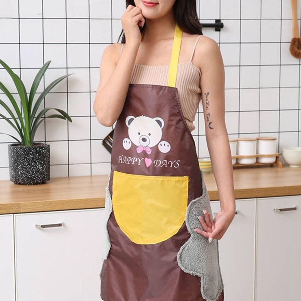 مريلة مطبخ دبوب وتر بروف بجيب وجوانب قماش ميكروفيبر لتنشيف اليد