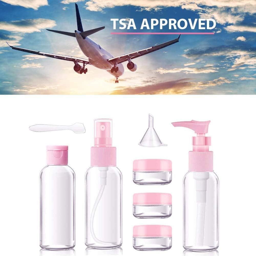 طقم زجاجات السفر 6 قطع لمستحضرات التجميل والعناية الشخصية