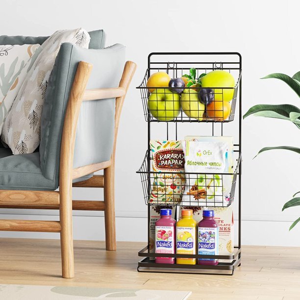 استاند منظم وحامل لادوات المطبخ والحمام 3 دور معدن غير قابل للصدأ