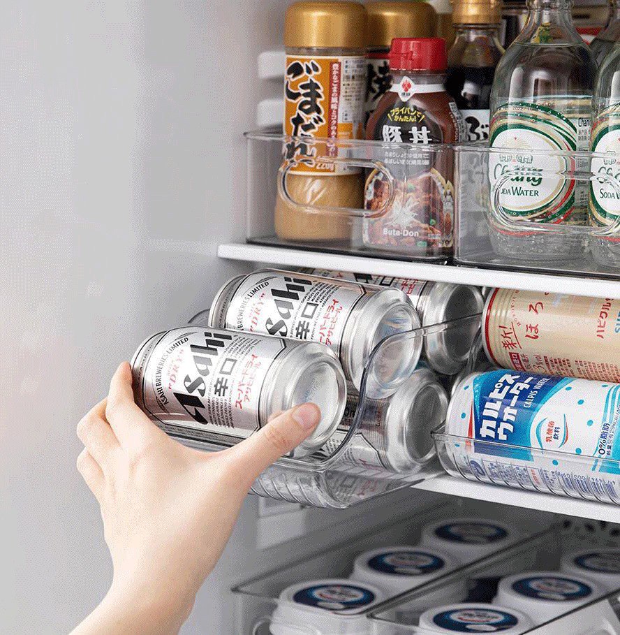 درج ثلاجة منظم للفواكه والخضروات والزجاجات من الاكليريك الشفاف