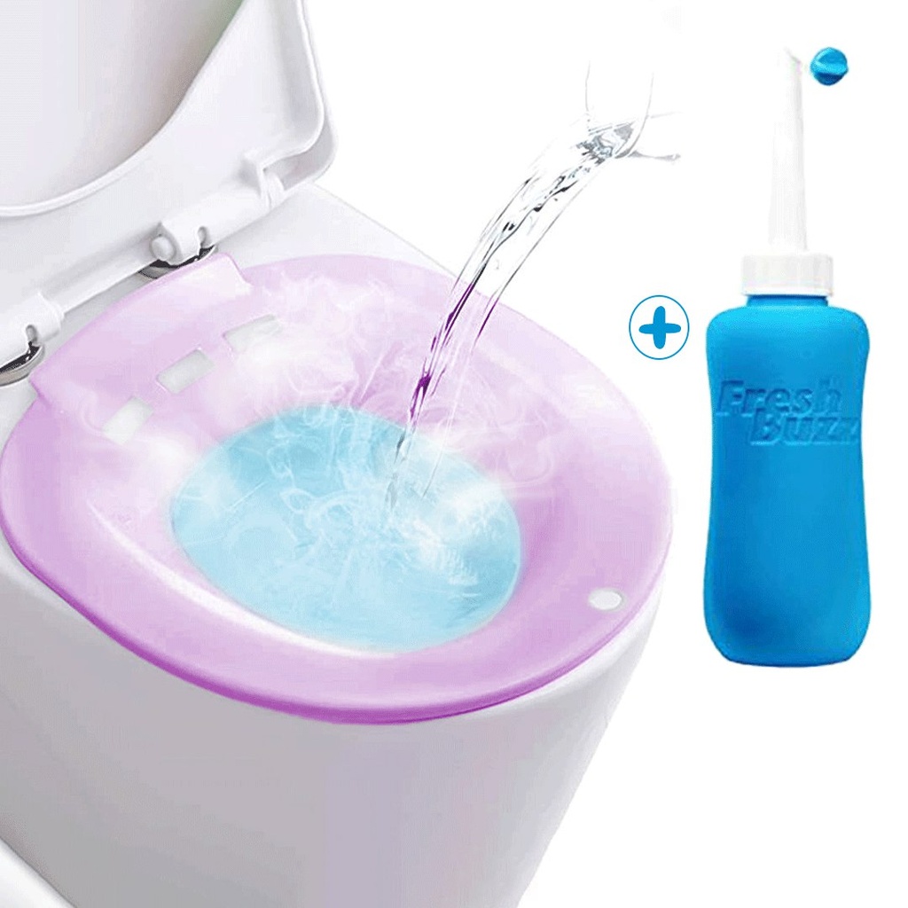 حوض تواليت لعمل حمام دافئ لعلاج البو ا سير ولفترة ما بعد الولادة مع شطاف محمول برأس متحركة