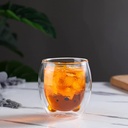 كوباية دبل للنسكافية والشاي والعصائر زجاج شفاف رسومات مختلفة 250 ملي