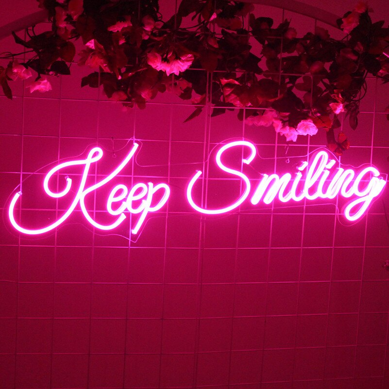 Keep Smiling Neon Led Light Sign Art Decor