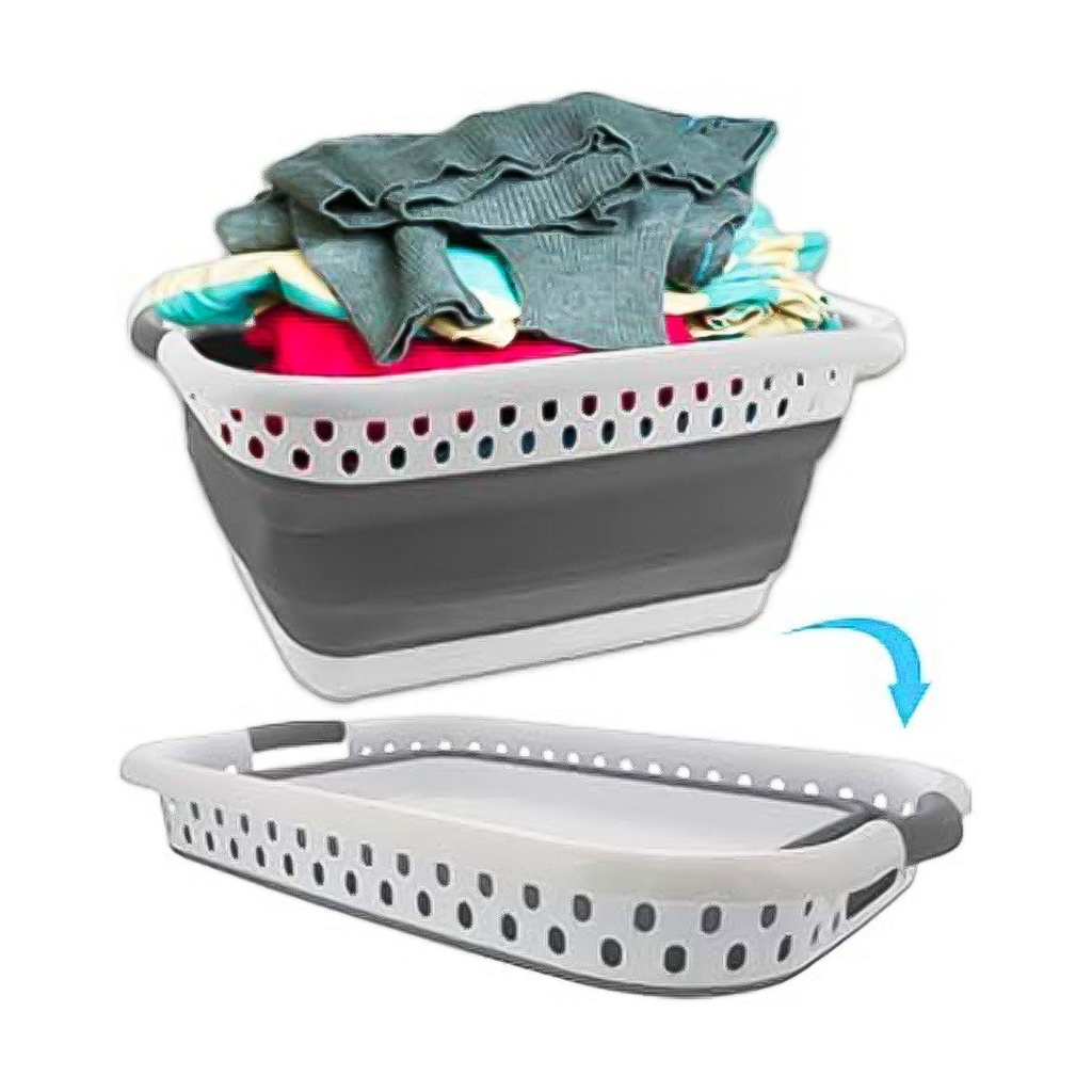 طبق غسيل جامبو سيليكون بيد من الجانبين لسهولة الحمل قابل للطي