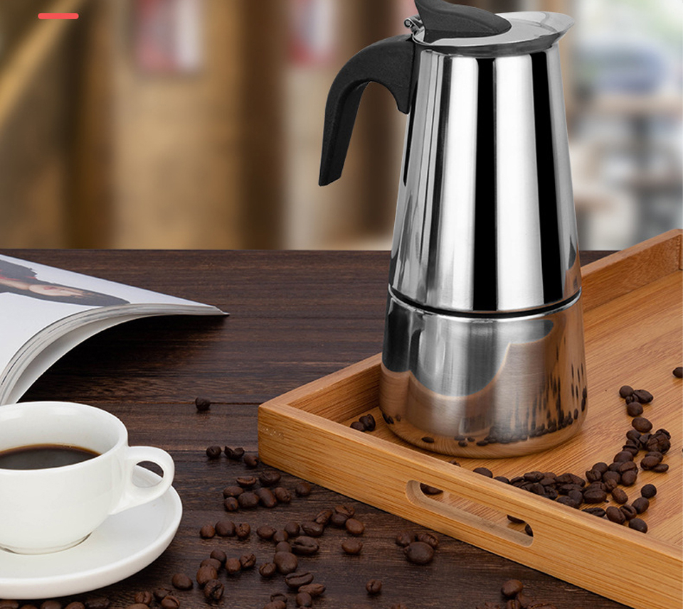 مكنة اسبريسو ايطالي وقهوة 2 كوب استانليس ستيل غير قابل للصدأ