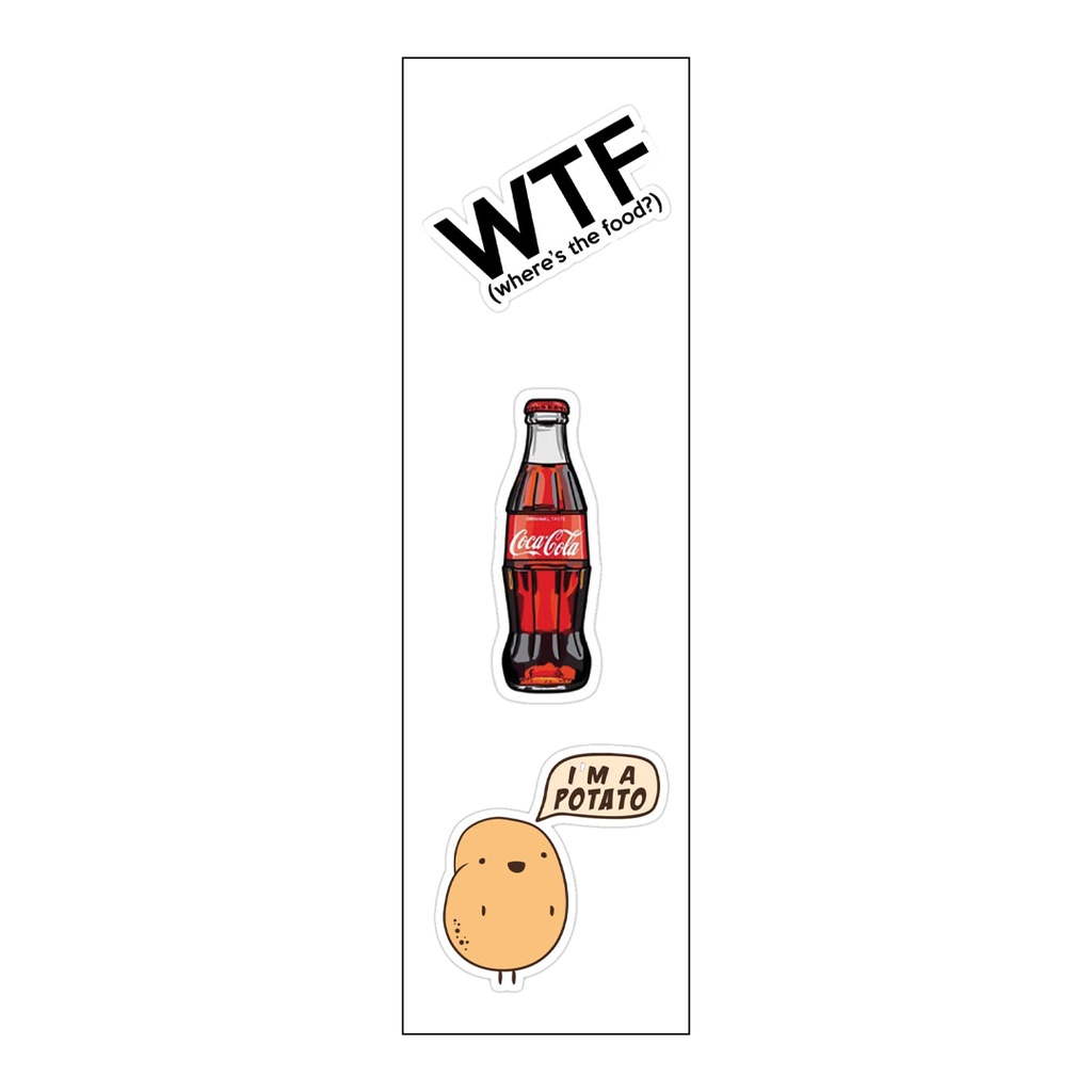 Food Lovers Vinyl Sticker Pack Reusable &amp; Waterproof