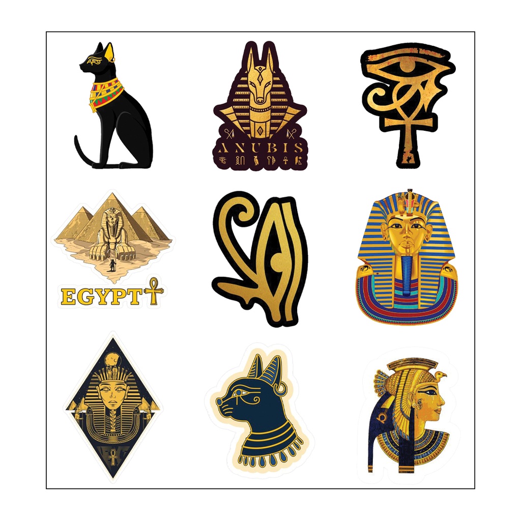 Pharaoh Vinyl Sticker Pack Reusable &amp; Waterproof