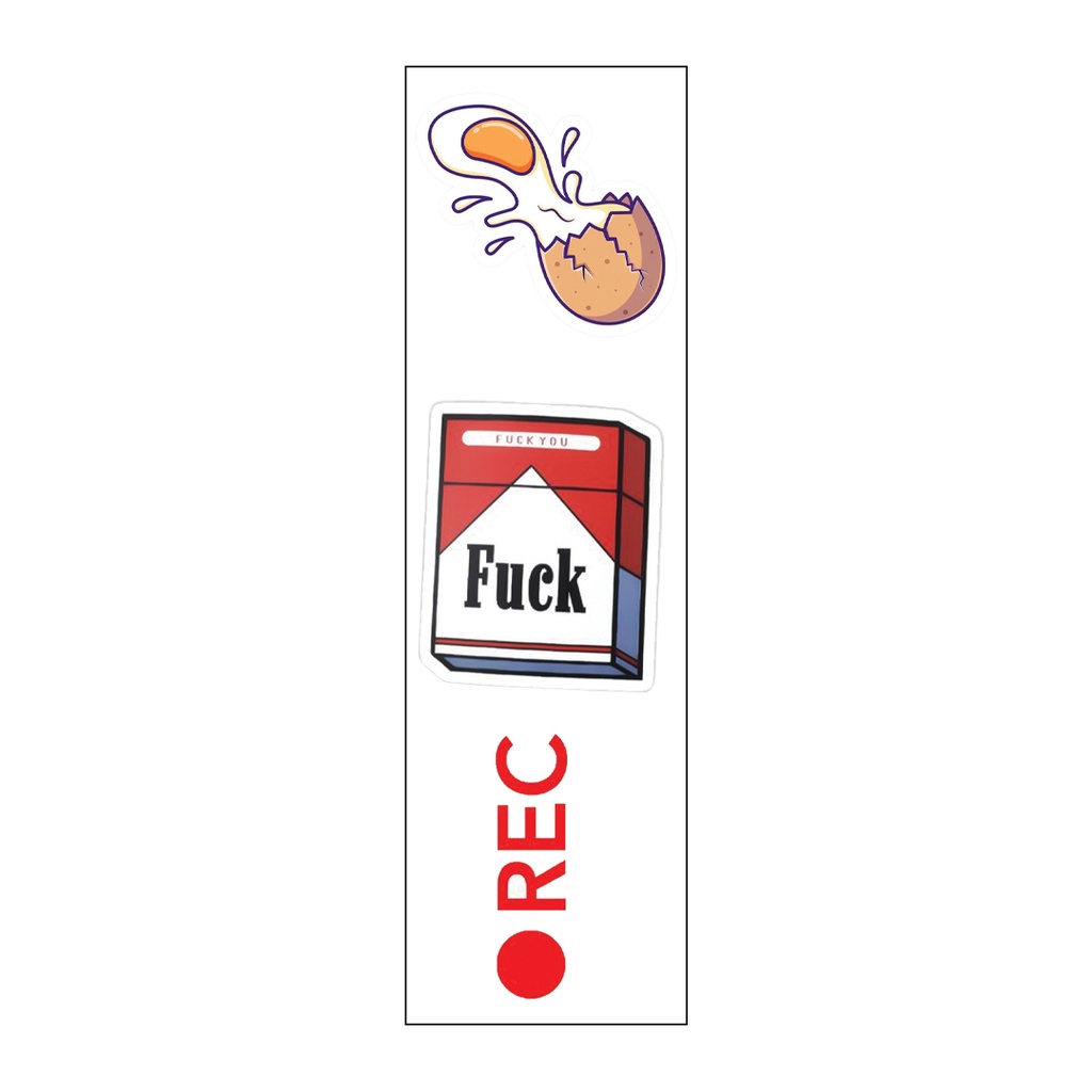 🔴Rec Vinyl Sticker Pack Reusable &amp; Waterproof