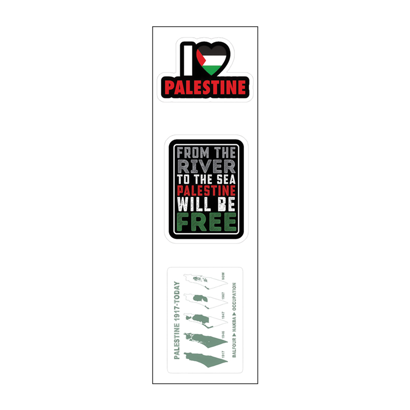 I ❤️ Palestine Vinyl Sticker Pack Reusable &amp; Waterproof