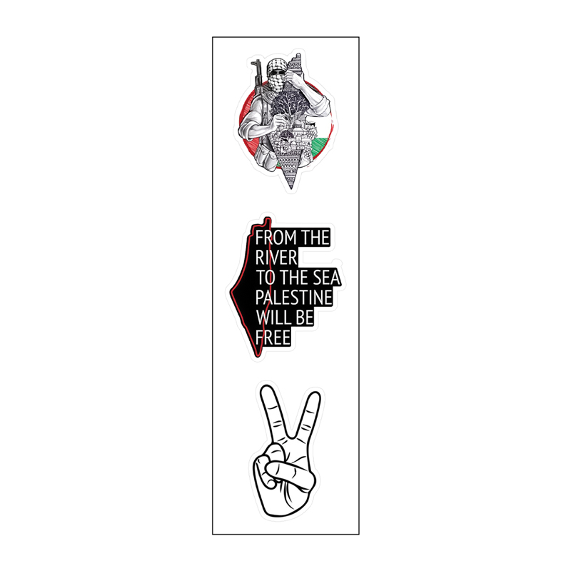 From The River To The Sea Palestine Will Be Free Vinyl Sticker Pack Reusable &amp; Waterproof