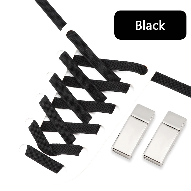 رباط حذاء مرن بقفل لضمان عدم الفك للاحذية الرسمية والرياضية بالوان مختلفة للكبار والاطفال