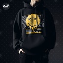 Positive هودي اوفر سايز قطن باللون الأسود