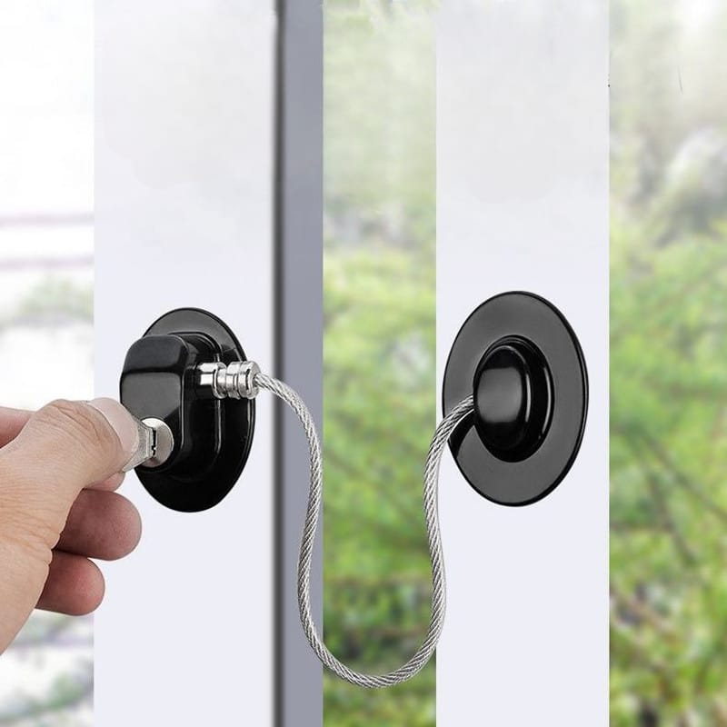 قفل أمان بمفتاح لغلق الثلاجة والخزائن والدواليب والأدراج بلزق دبل فيس قوي