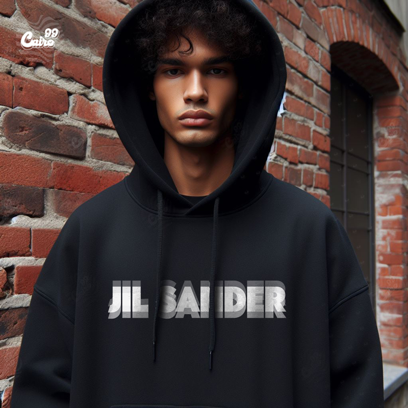 JIL SANDER هودي اوفر سايز قطن