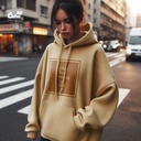 The Best Version Of You هودي اوفر سايز قطن باللون البيج