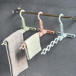 [HH00016289] شماعة ملابس قابلة للطي ب 4 هوك مناسبة لوقت السفر والرحلات