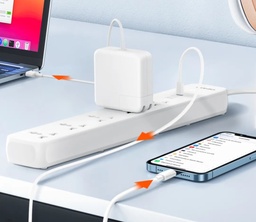 [HH00016300] مشترك كهربائي تاتش ب 5 فيشة مع 2 منفذ تايب سي ومنفذ يو اس بي 2500 واط