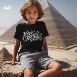 Pharaoh Mode تيشيرت اطفال قطن باللون الاسود