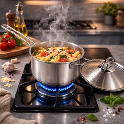 [HH00018837] كسرولة استانلس ستيل تركي مع غطاء ويد للحمل مقاس 16 سم 1.25 لتر