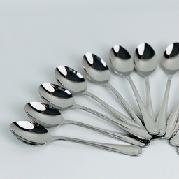 [HH00018898] طقم معالق شاي استانليس ستيل 12 قطعة باللون الفضي