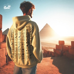 Cairo99 هودي اوفر سايز قطن للرجال باللون البيج